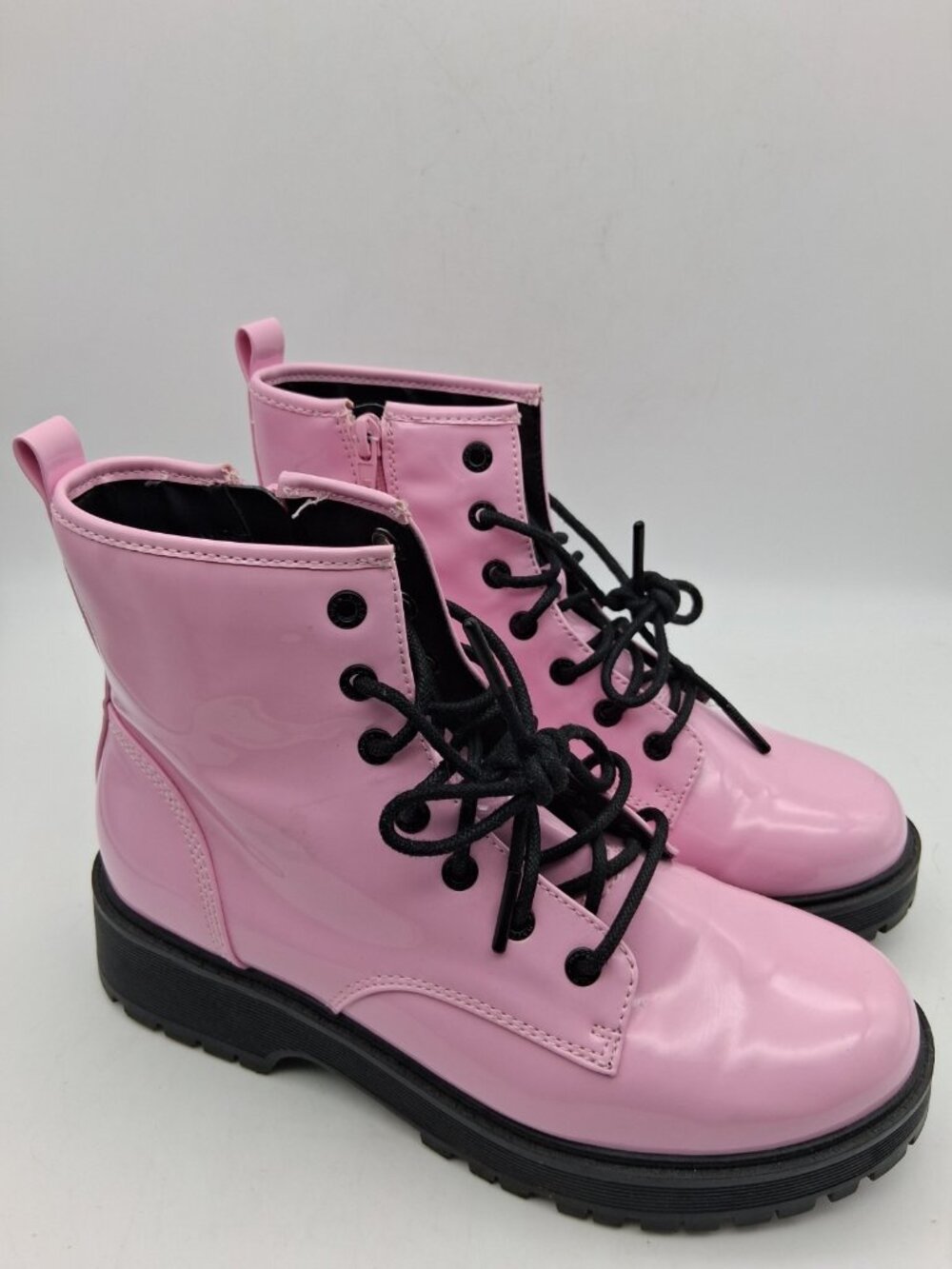 Steve Madden Pink Patton Leather Combat Boots Doc Style Women’s Sz US 6
